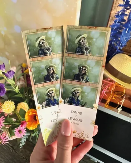 Gepersonaliseerde fotostrips van een bruiloft, photobooth huren Groningen