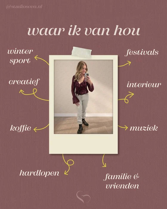 Sanne Otter-Vogt, oprichter van Studio SOVA, met de dingen waar ze van houdt